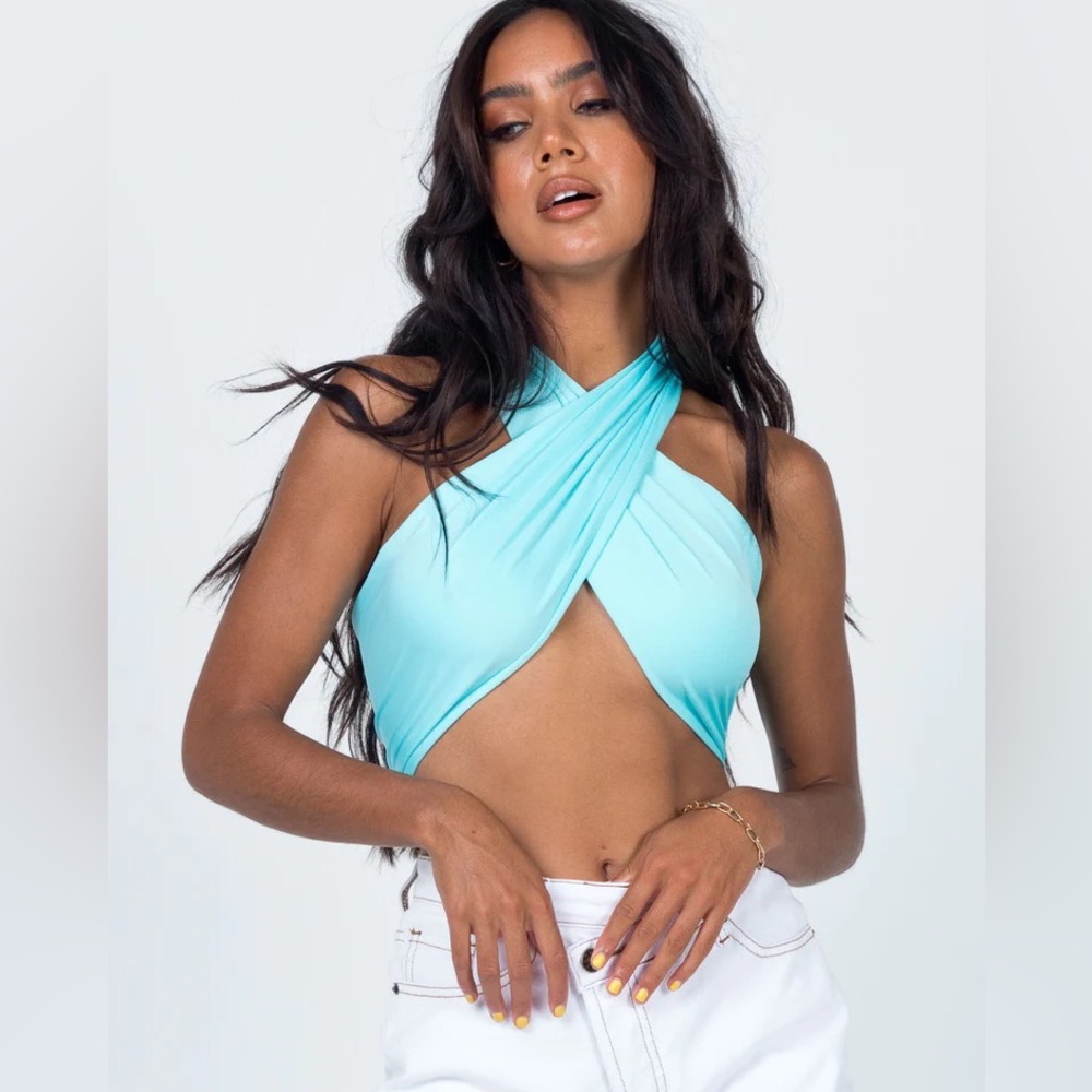 Princess Polly blue scarf top